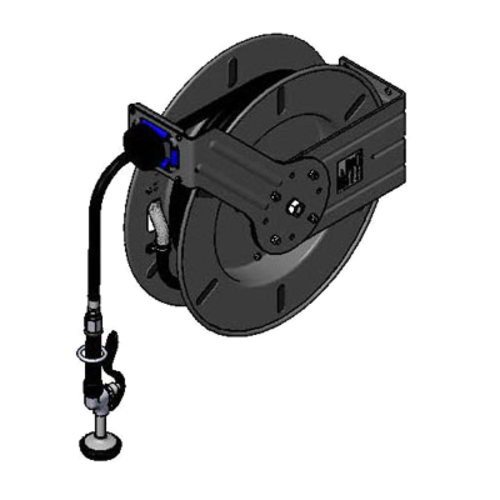 T&S 5HR-242-01 Equipment Open Hose Reel, 50 ft, Epoxy Coated Steel, Spray Valve-cityfoodequipment.com