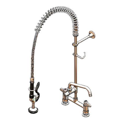T&S 5PR-8D08 38 5/16"H Deck Mount Pre Rinse Faucet - 1.15 GPM, Base with Nozzle-cityfoodequipment.com