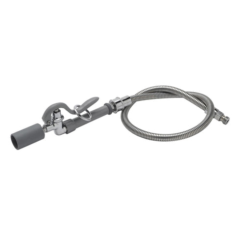 T&S B-0100-C-SWV Pre-Rinse Spray Valve w/ 44" Flexible Hose, Low-Flow Tip, Stainless-cityfoodequipment.com
