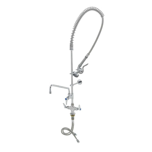 T&S B-0113-ADF12-B Deck Mount Pre Rinse Unit w/ 44" Hose & 12" Add On Faucet-cityfoodequipment.com