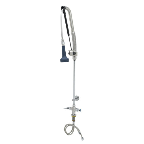T&S B-0113-CR-B8P 42 9/10"H Deck Mount Pre Rinse Faucet - 1 7/100 GPM, Base with Nozzle-cityfoodequipment.com