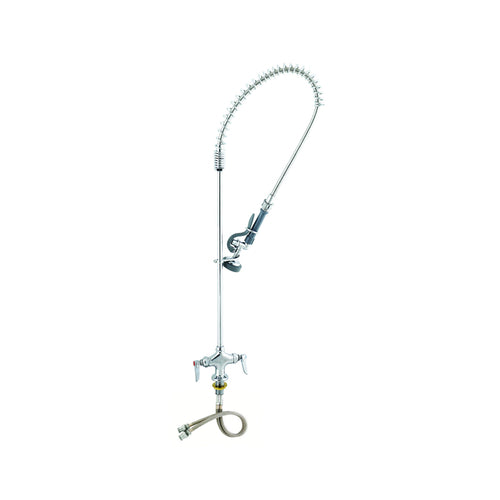 T&S B-0113-SWV Pre-Rinse Spray Valve w/ 44" Flexible Hose, Spring Action Gooseneck, Stainless-cityfoodequipment.com