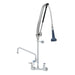 T&S B-0133-12-CRB8P 38 7/16"H Wall Mount Pre Rinse Faucet - 1 7/100 GPM, Base with Nozzle-cityfoodequipment.com