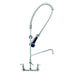 T&S B-0133-A06-B08C 37 9/16"H Wall Mount Pre Rinse Faucet - 13/20 GPM, Base with Nozzle-cityfoodequipment.com