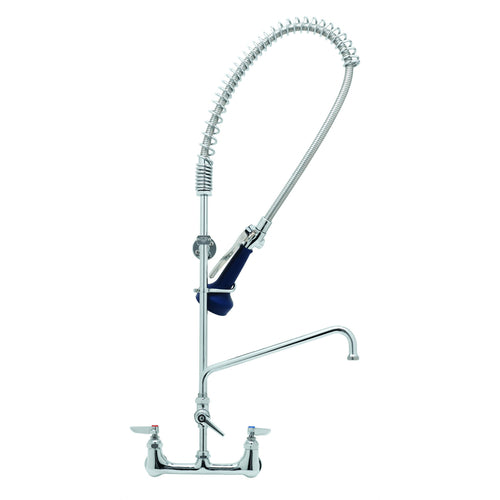 T&S B-0133-A12-B08C 37 9/16"H Wall Mount Pre Rinse Faucet - 0.65 GPM, Base with Nozzle-cityfoodequipment.com