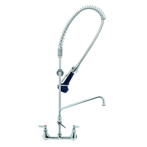 T&S B-0133-A14-B08 37 5/8"H Wall Mount Pre Rinse Faucet - 1.07 GPM, Base with Nozzle-cityfoodequipment.com