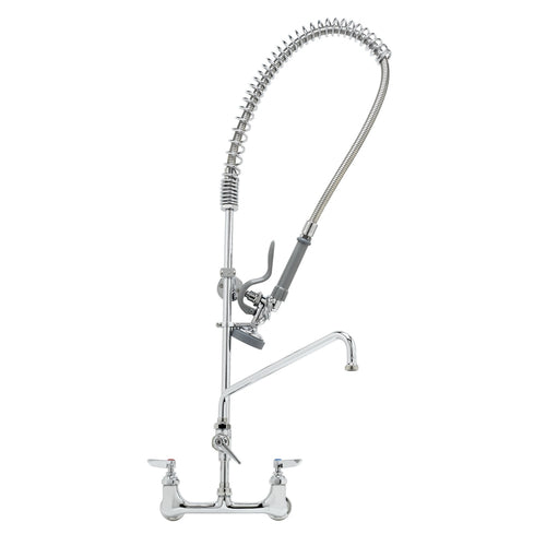 T&S B-0133-ADF06-B 37 9/16"H Wall Mount Pre Rinse Faucet - 1 3/20 GPM, Base with Nozzle-cityfoodequipment.com