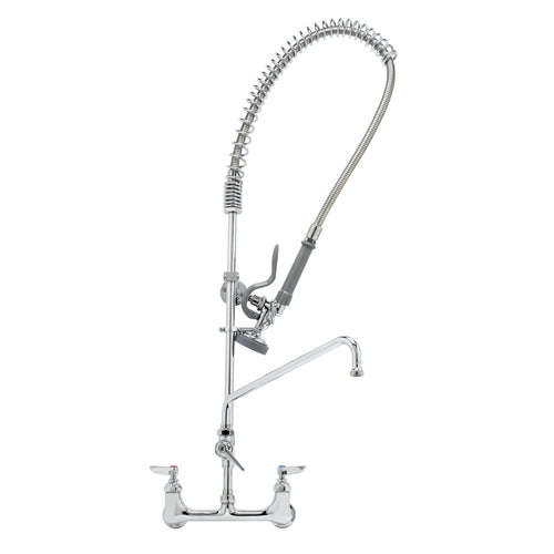 T&S B-0133-ADF12-B 37 9/16"H Wall Mount Pre Rinse Faucet - 1.15 GPM, Base with Nozzle-cityfoodequipment.com