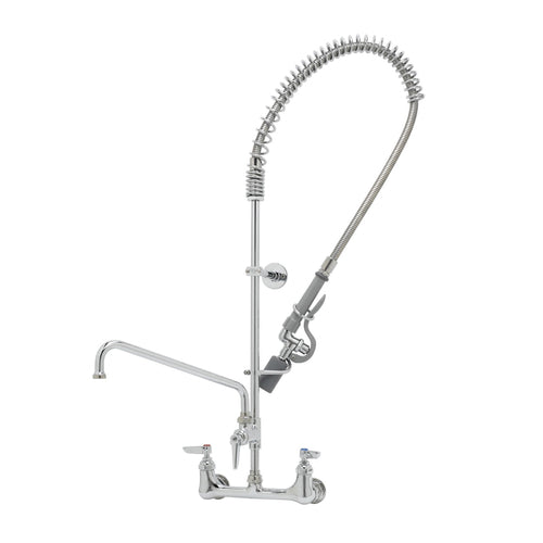 T&S B-0133-ADF12-BJ 37 9/16"H Wall Mount Pre Rinse Faucet - 1 7/100 GPM, Base with Nozzle-cityfoodequipment.com