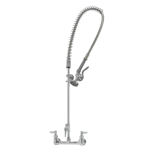 T&S B-0133-ADF-LN 37 9/16"H Wall Mount Pre Rinse Faucet - 1 3/20 GPM, Base with Nozzle-cityfoodequipment.com