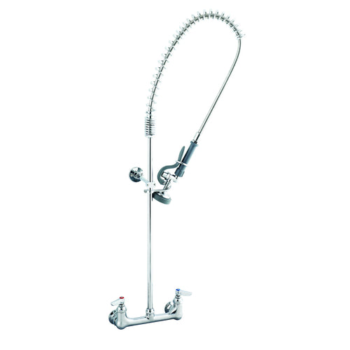 T&S B-0133-B 33 3/8" H Wall Mount Pre Rinse Faucet - 1 3/20 GPM, Base with Nozzle-cityfoodequipment.com