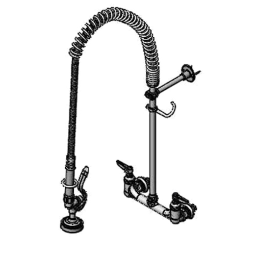T&S B-0133-EE-B 33 5/16" Wall Mount Pre Rinse Faucet - 1.15 GPM, Base with Nozzle-cityfoodequipment.com