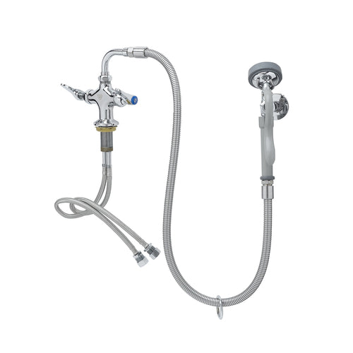 T&S B-0160 7 7/16"H Deck Mount Pre Rinse Faucet - 1 3/20 GPM, Base with Nozzle-cityfoodequipment.com
