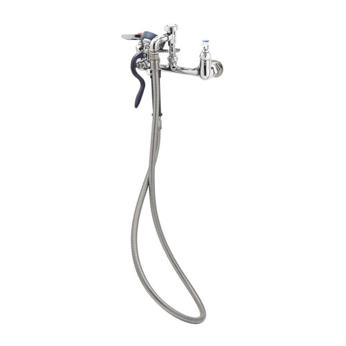 T&S B-0167 4 11/16"H Wall Mount Pre Rinse Faucet - 1 3/20 GPM, Base with Nozzle-cityfoodequipment.com