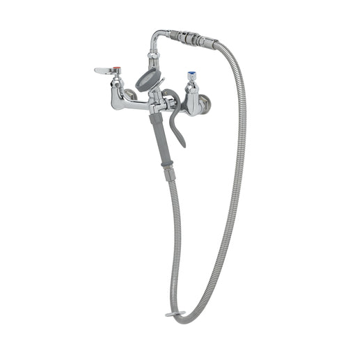 T&S B-0167-01 Splash Mount Faucet - 54" Hose, 8" Centers-cityfoodequipment.com