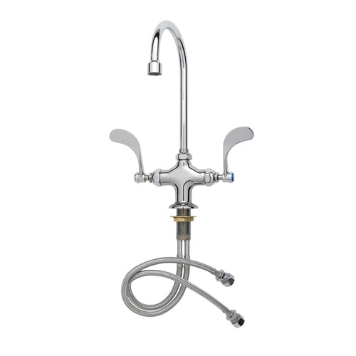 T&S B-0309 Deck Mount Pantry Faucet w/ 8 13/16" Swing Gooseneck Nozzle-cityfoodequipment.com