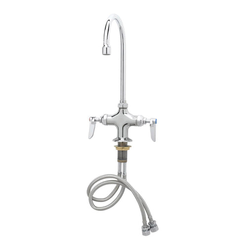 T&S B-0314 Deck Mount Pantry Faucet w/ 8 13/16" Swing Gooseneck Nozzle-cityfoodequipment.com