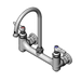 T&S B-0331-BST Splash Mount Faucet - 5 3/4" Swivel Gooseneck Spout, 8" Centers-cityfoodequipment.com