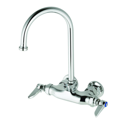 T&S B-0346 Faucet, Swivel Base, Female Inlets, 3 3/8" Centers, Wall Mount-cityfoodequipment.com