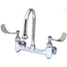 T&S B035204 Surgical Sink Faucet, Built-In Stops, 5 1/2" Spread Rigid Gooseneck-cityfoodequipment.com