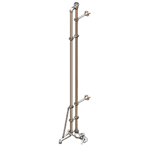 T&S B-0491-01 Service Sink Faucet, Wall Mount, Adjustable Centers, Rigid Nozzle-cityfoodequipment.com