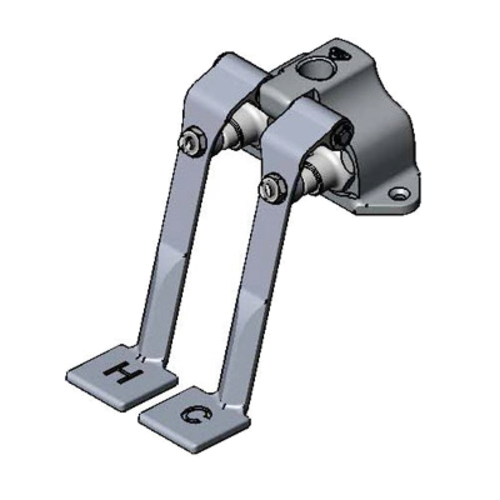 T&S B-0505 Double Pedal Valve, Ledge Mounted, Rough Chrome Plated, 2 1/2 Centers-cityfoodequipment.com