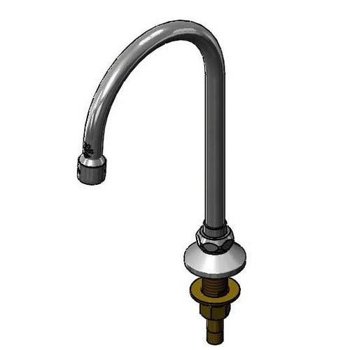T&S B-0520 Rigid Gooseneck Spout, Deck Mount, 10 1/4"High, 5 1/2" Spread-cityfoodequipment.com