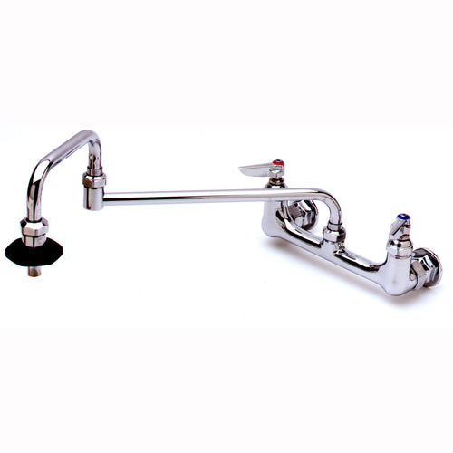T&S B-0597 Splash Mount Pot Filler Faucet w/ 18" Double Jointed Swing Nozzle-cityfoodequipment.com
