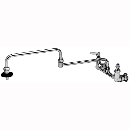 T&S B-0598 Splash Mount Pot Filler Faucet w/ 24" Double Jointed Swing Nozzle-cityfoodequipment.com