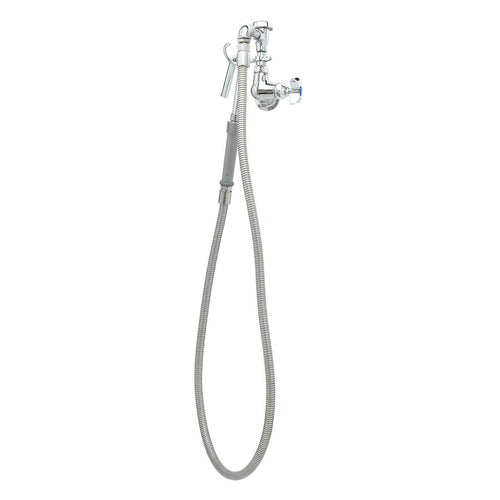 T&S B-0606 Splash Mount Pot Filler Faucet w/ 60" Hose & Hook Nozzle-cityfoodequipment.com