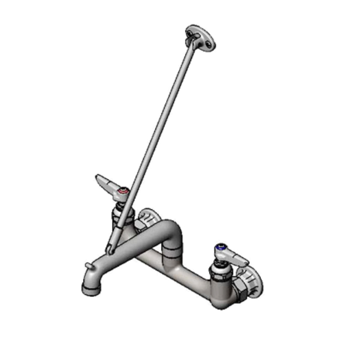 T&S B-0660-POL Service Sink Faucet, 8" Center, Top Support Brace, Polished Chrome-cityfoodequipment.com