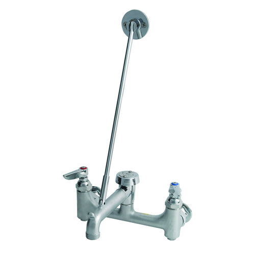 T&S B-0665-BSTR Service Sink Faucet, Vacuum Breaker Nozzle, Rough Chrome-cityfoodequipment.com