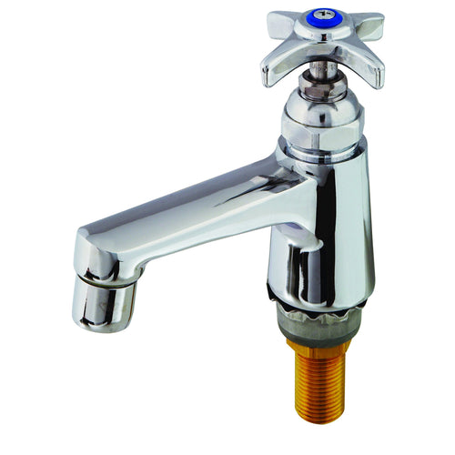 T&S B-0710 Deck Mount Single Sink Faucet - 4 1/8" Spout, Single Hole-cityfoodequipment.com