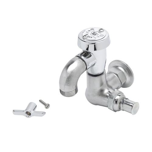 T&S B-2490 Sill Faucet w/ Aerator, Flex Hoses-cityfoodequipment.com