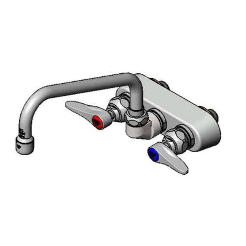 T&S B-1106 Splash Mount Faucet - 8" Swing Spout, 3 1/2" Centers-cityfoodequipment.com