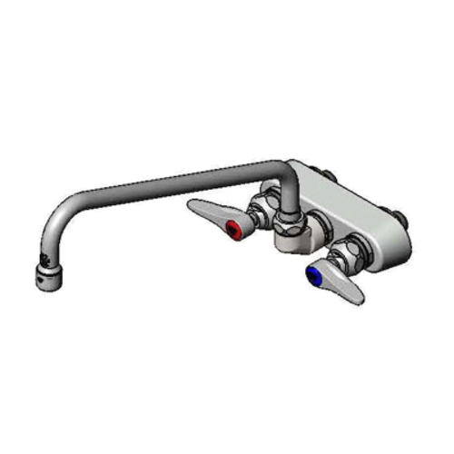 T&S B-1108 Splash Mount Faucet w/ 12" Swing Nozzle-cityfoodequipment.com