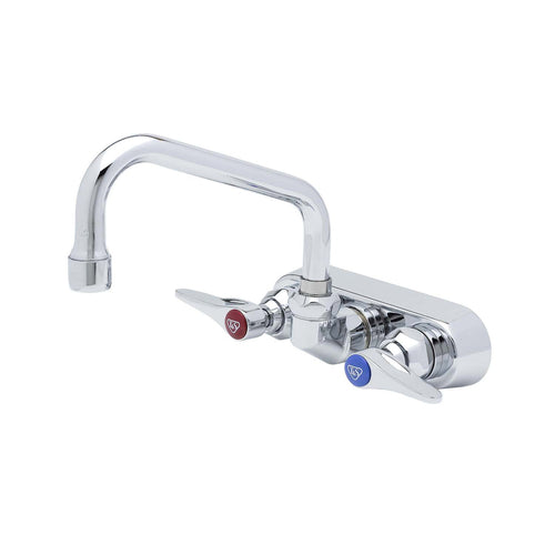 T&S B-1115 Splash Mount Faucet - 6" Swing Spout, 4" Centers-cityfoodequipment.com