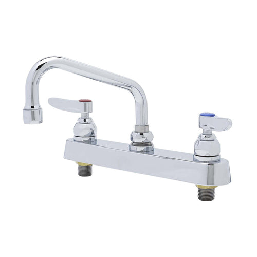 T&S B-1120 Deck Mount Faucet - 6" Swing Spout, 8" Centers-cityfoodequipment.com