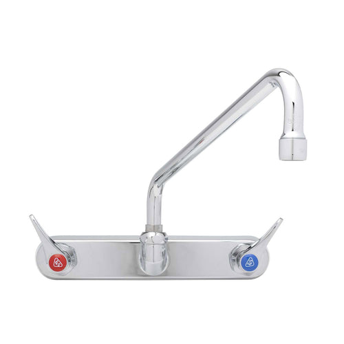 T&S B-1128 Splash Mount Faucet w/ 12" Swing Nozzle-cityfoodequipment.com