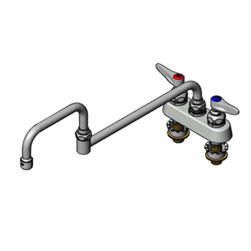 T&S B-1131-XS Deck Mount Faucet w/ 18" Double Jointed Swing Nozzle-cityfoodequipment.com