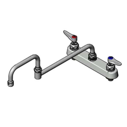 T&S B-1132 Deck Mount Faucet w/ 18" Double Jointed Swing Nozzle-cityfoodequipment.com
