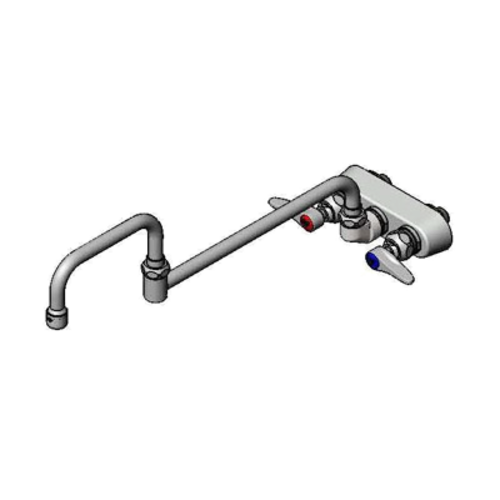 T&S B-1136 Splash Mount Faucet w/ 18" Double Jointed Swing Nozzle-cityfoodequipment.com