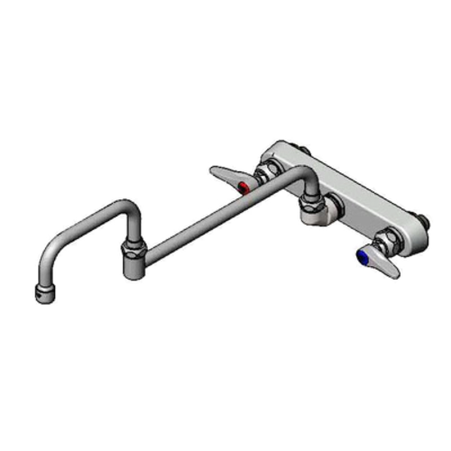 T&S B-1137 Splash Mount Faucet w/ 18" Double Jointed Swing Nozzle-cityfoodequipment.com