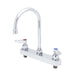 T&S B-1142 Deck Mount Faucet - 5 3/4" Swivel Gooseneck Spout, 8" Centers-cityfoodequipment.com