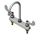 T&S B-1142-04 Deck Mount Workboard Mixing Faucet w/ 6" Swivel Gooseneck & Wrist Action Handles-cityfoodequipment.com