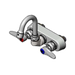 T&S B-1146-01 Splash Mount Faucet - 2 15/16" Swivel Gooseneck Spout, 4" Centers-cityfoodequipment.com