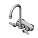 T&S B-1146-02A Wall Mount Workboard Faucet w/ 4 3/8" Swivel Gooseneck & Lever Handles-cityfoodequipment.com