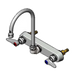 T&S B-1147 Splash Mount Faucet - 5 3/4" Swivel Gooseneck Spout, 8" Centers-cityfoodequipment.com