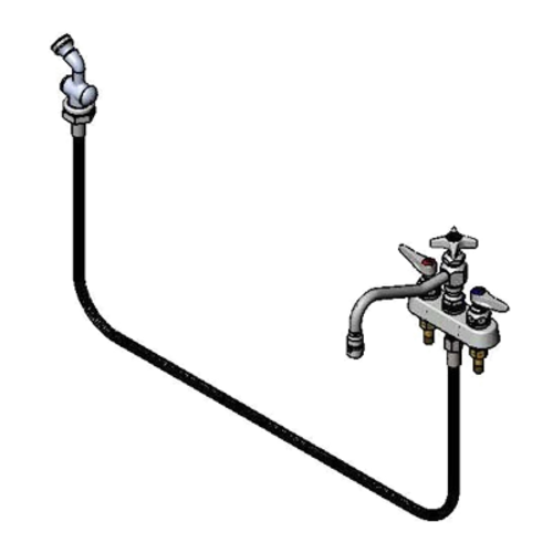 T&S B-1151 Deck Mount Faucet w/ 8" Swing Nozzle & Hose Spray-cityfoodequipment.com