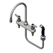 T&S B-1174 Deck Mount Workboard Faucet w/ 8" Swing Spout & 4' Hose-cityfoodequipment.com